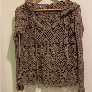 Free people crocheted hoodie